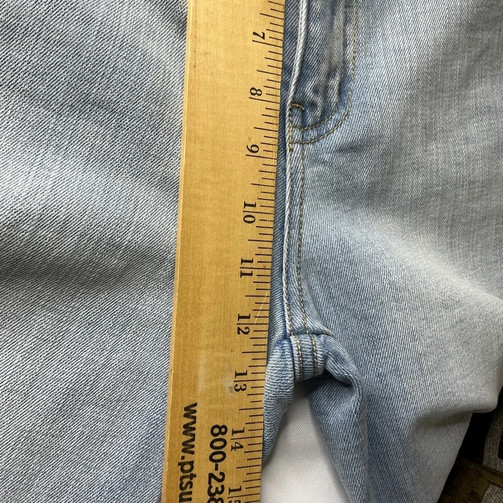 KanCan High Rise Cropped Straight Jeans‎ 26 Light Wash Raw Hem Minimalist Y2K